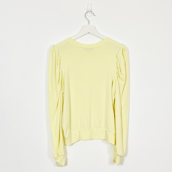 Dynamite Light Yellow Puff Shoulder Sweatshirt - Picture 2 of 4